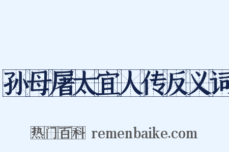 孙母屠太宜人传反义词是什么意思的图片